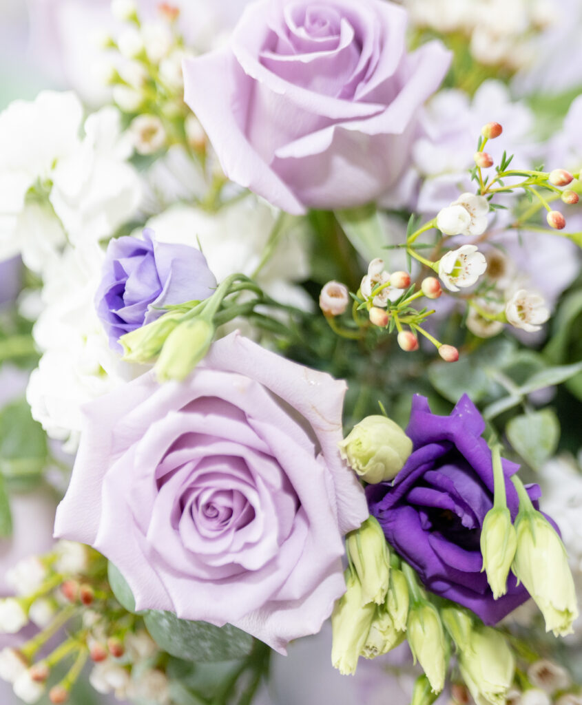 Purple Bridal party bouquet flowers