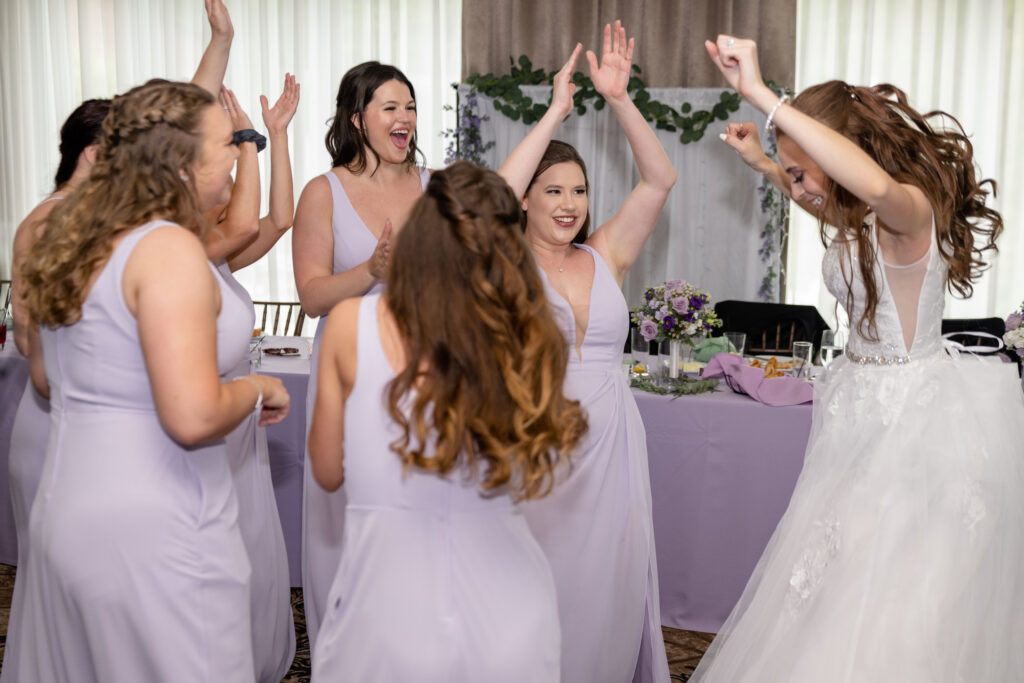 Bride and her hype girls