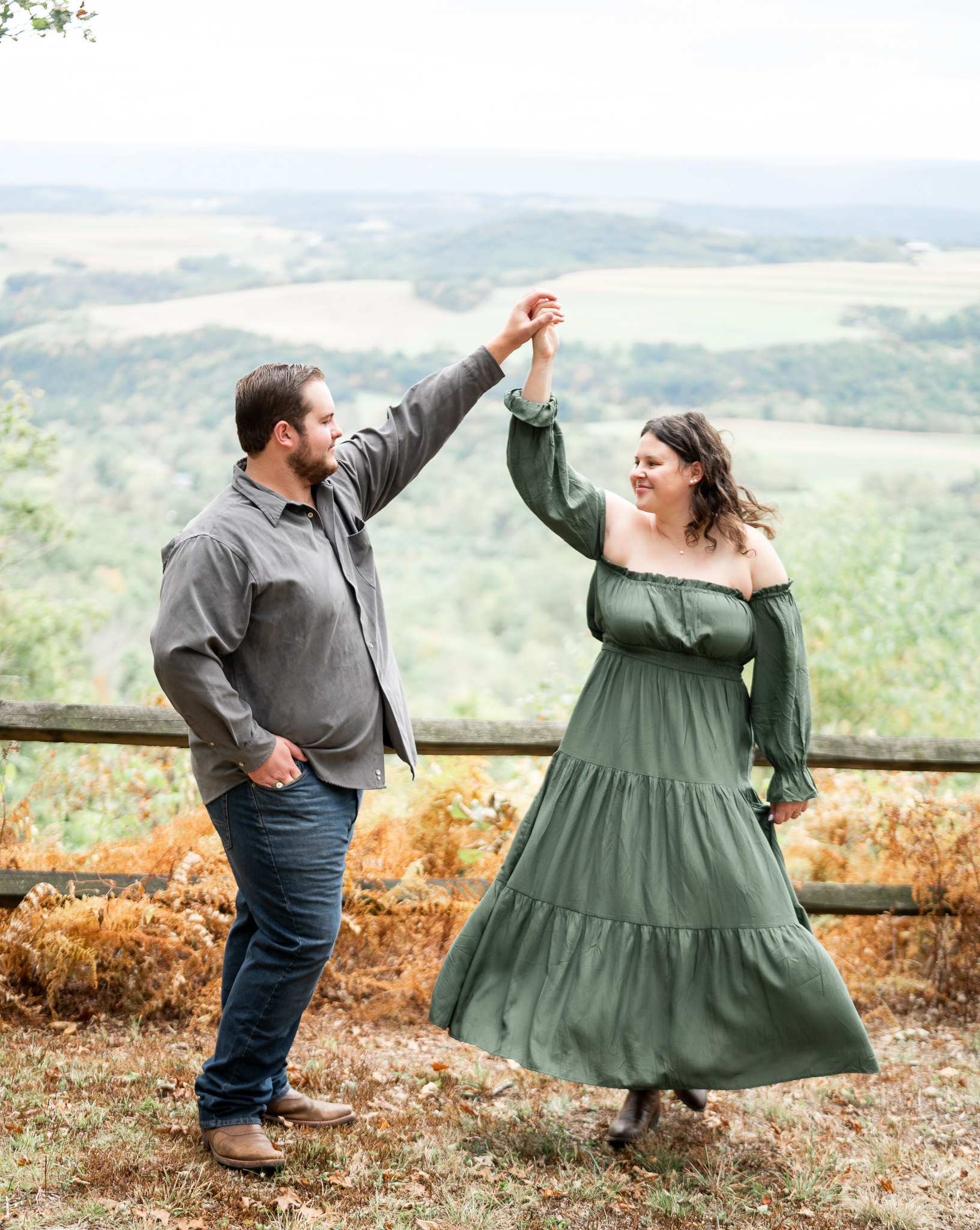 Dancing on an engagement session in central pa