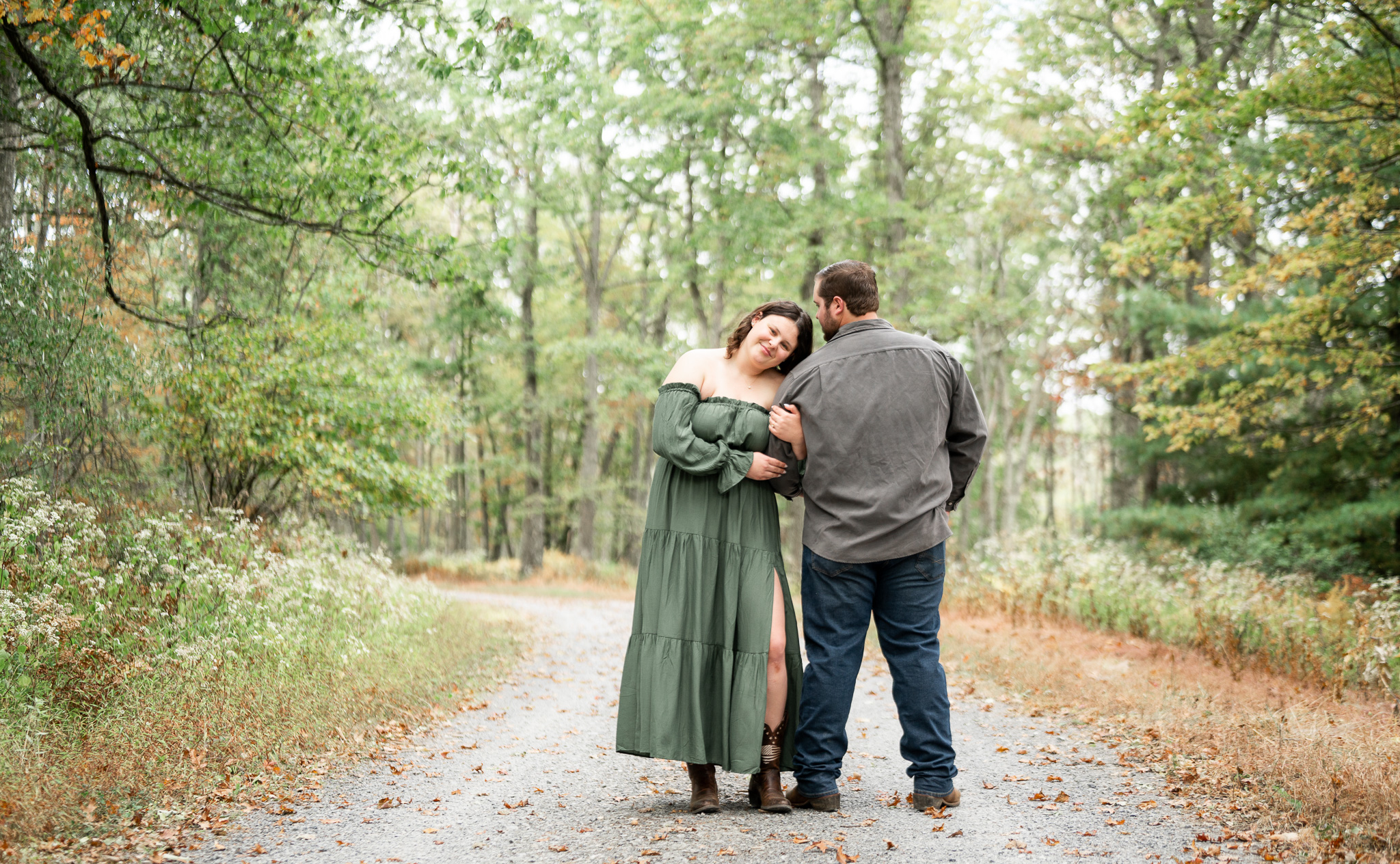beautiful roadway engagement session