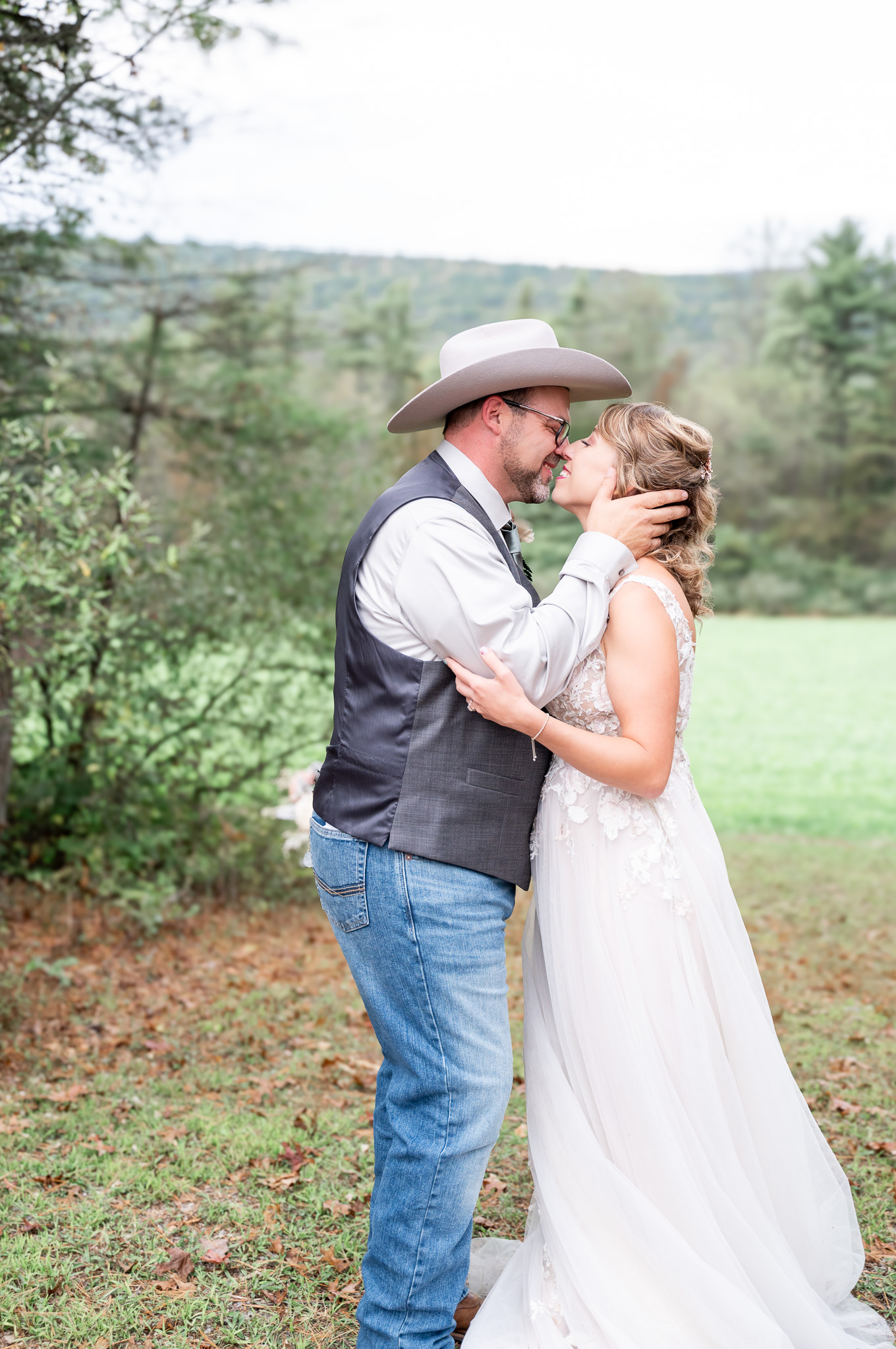 beautiful husband and wife photo on wedding day in PA